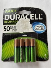 Duracell Rechargeable Batteries AAA - 4 pack - NOS / UNTESTED  SEALED PACKAGE