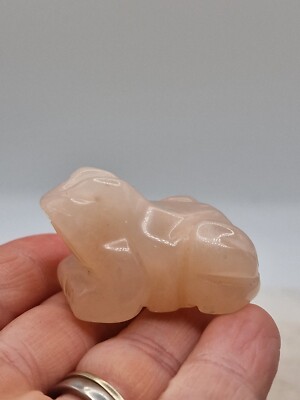 28g Rose Quartz Frog Carving Natural Gemstone Healing Crystal 