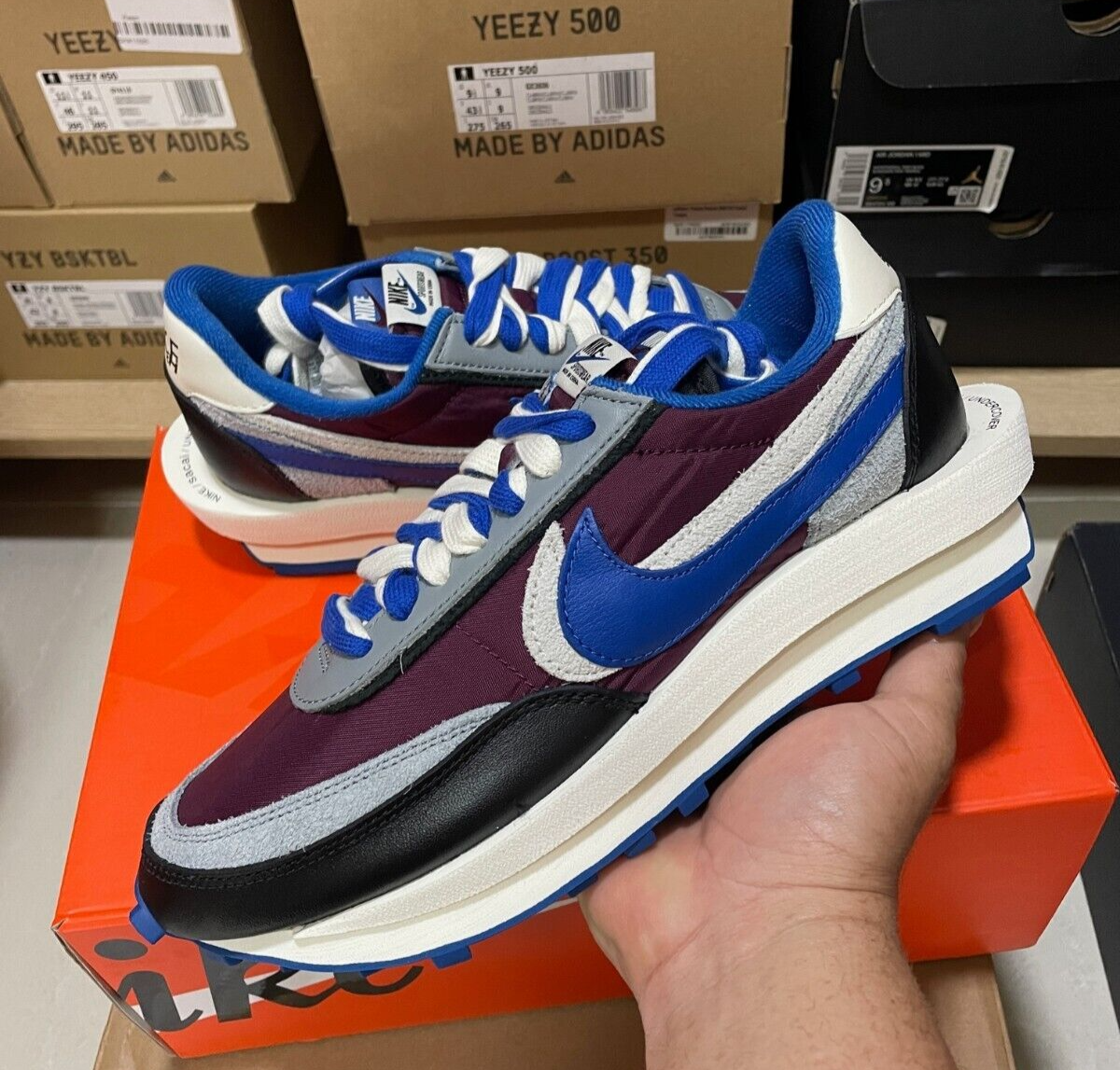 SACAI X NIKE Size 8.5 Nike LD Waffle x Sacai x Undercover Night Maroon Team Royal