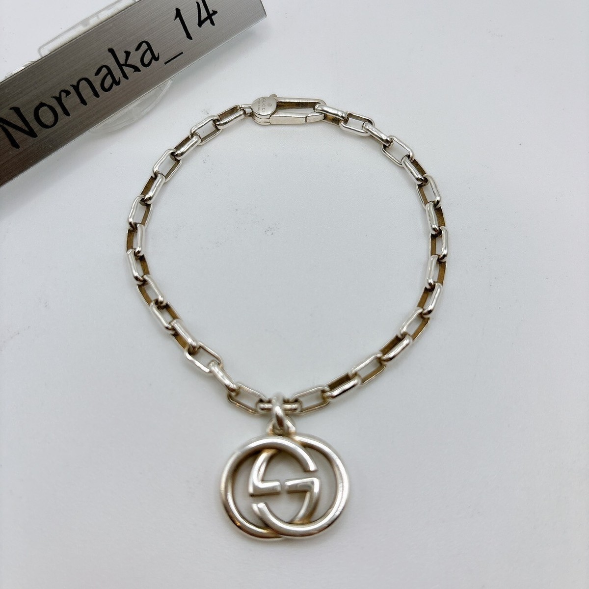 アクセサリー GUCCI Mint Interlocking GG Bangle 925 MINT GUCCI Sterling Silver GG Interlocking Chain Bracelet Silver