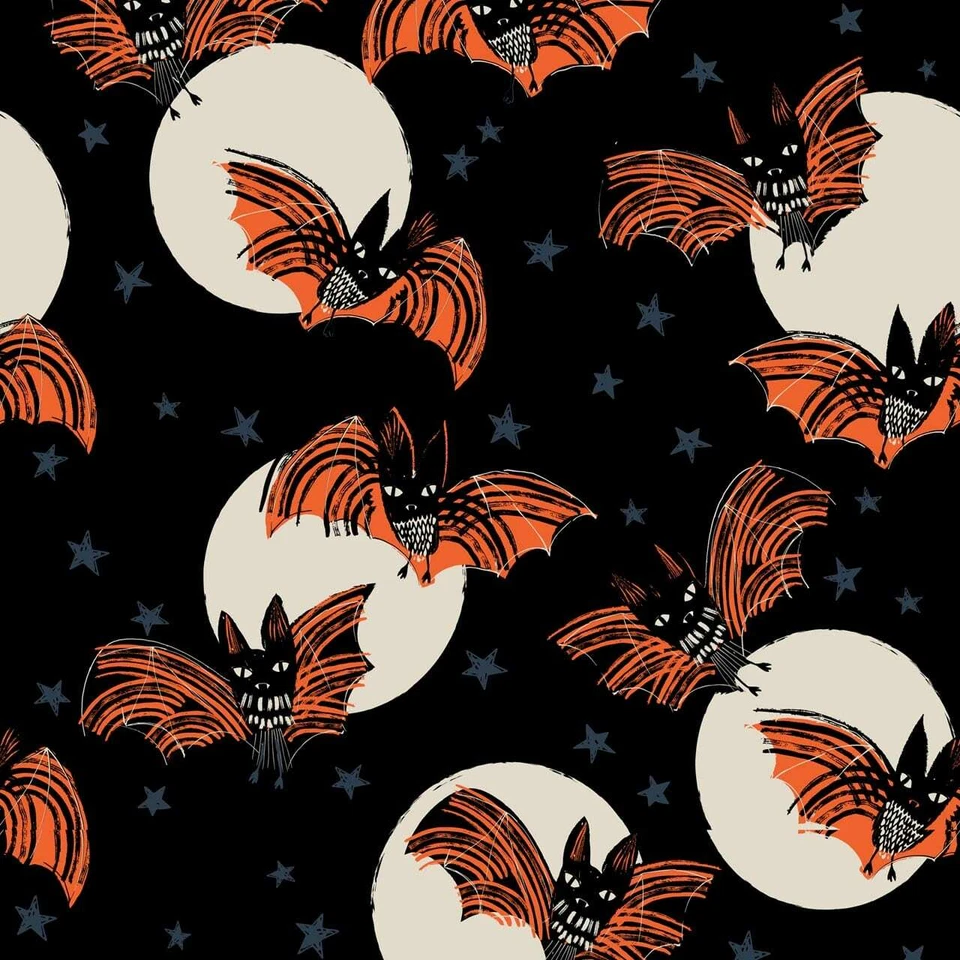 Full Moon Bats & Moons by Dashwood Studio 100% Cotton Fabric Fat Quarter