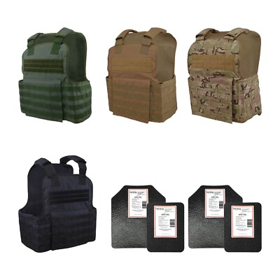 #ad Tactical Scorpion 4 Pc Level III AR500 RF2 Body Armor Plates Muircat Vest $231.25