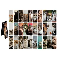 ​Wrapables Magnetic Bookmarks, Page Marker, Page Clips (Set of 30), Playful Cats