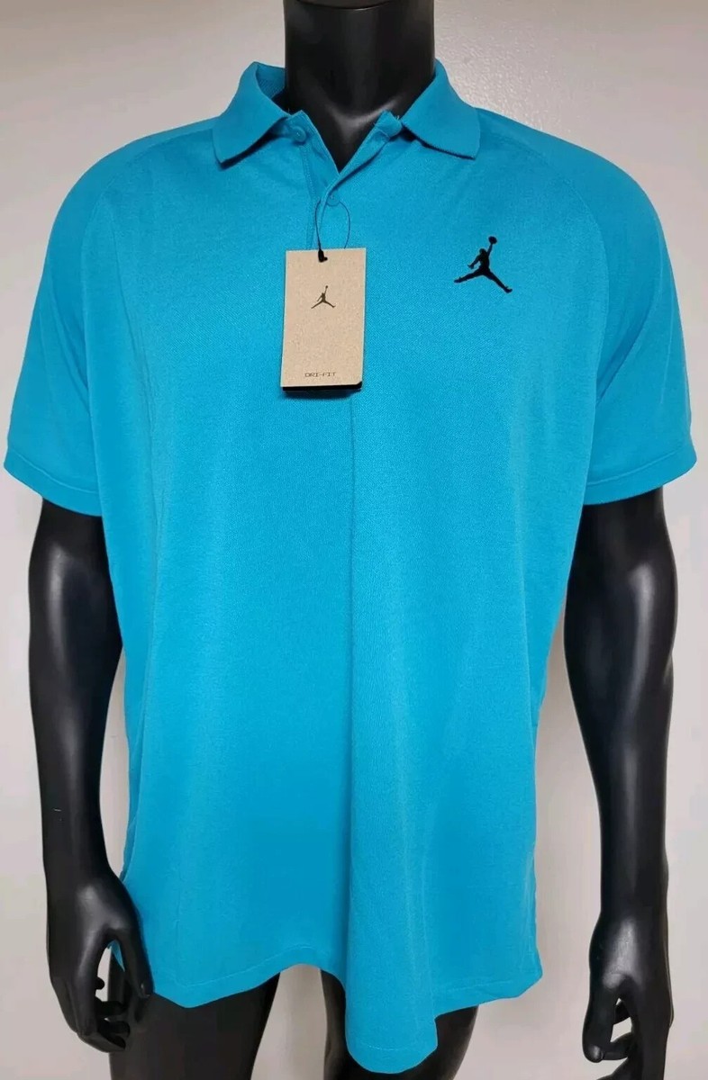 Nike Men's Air Jordan Dri-Fit Golf Polo Short Sleeve T-Shirt, Aqua