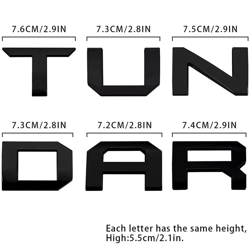 Tundra Emblem Decals 3D Tailgate Letters For 2022-2024 Toyota Tundra - Silver Raised Emblem Inserts Truck Customization Decals - Foto 13