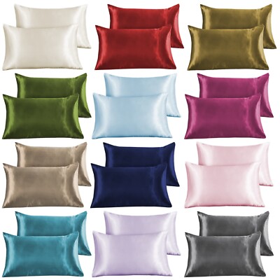 4er Pack Satin Seide Kissenbezug für Haare & Haut Kissenhüllen Kissenbezüge Bettwäsche