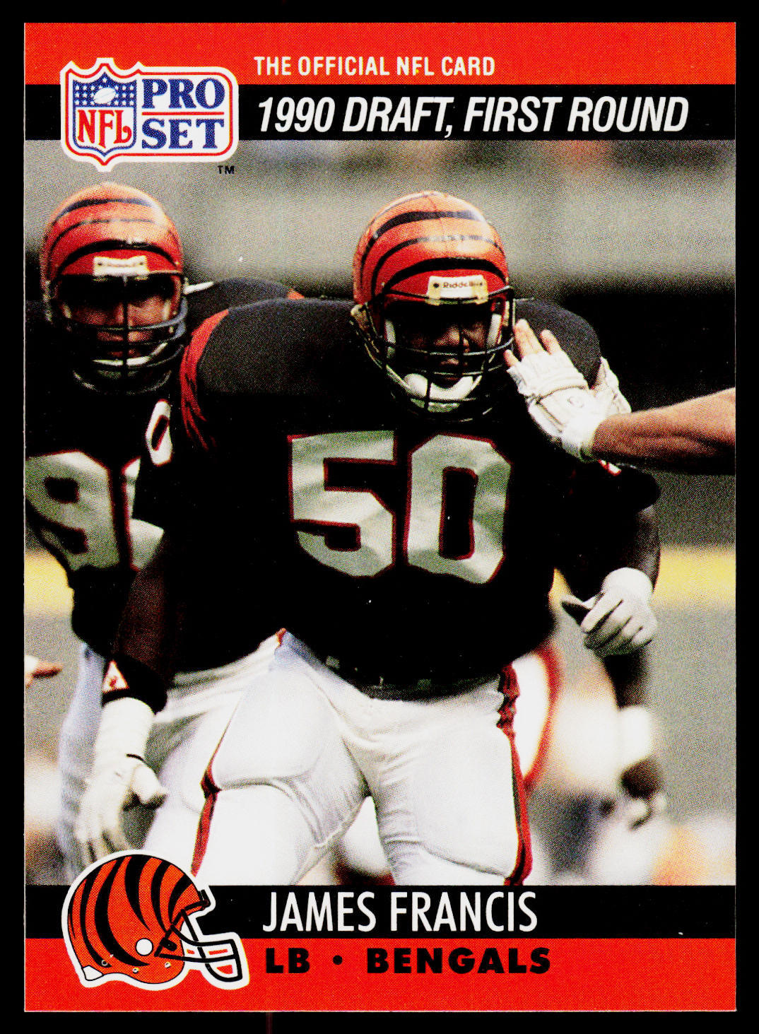 James Francis, 1990 Pro Set, #680, Cincinnati Bengals, RC