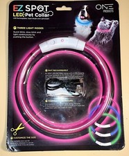 RECHARGEABLE LED Light-up Flash PINK GLOW COLLAR Dog Pet Safety MICRO USB