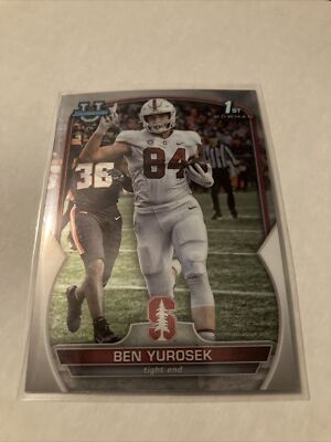 2022 Bowman Chrome Football 1st University #23 Ben Yurosek Stanford