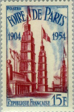 Francia #YT0975 MNH 1954 Foire París edificio feria bandera [716]