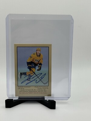 2023 UD Parkhurst Champions Hockey Tanner Jeannot Auto On Card Mini SP Predators
