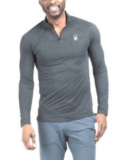 Spyder Active Men's 4 Way Stretch 1/4 Zip Pullover, Gray, Size L