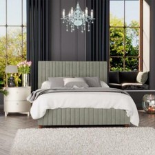 Laurence Llewelyn Bowen Estella Ottoman Storage Bed Plush Velvet Duck Egg High