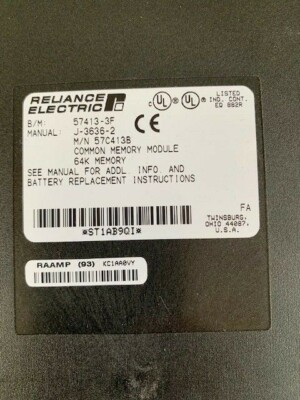 Reliance Electric 57C413B Common Memory Module 64K Automax 57413-3F