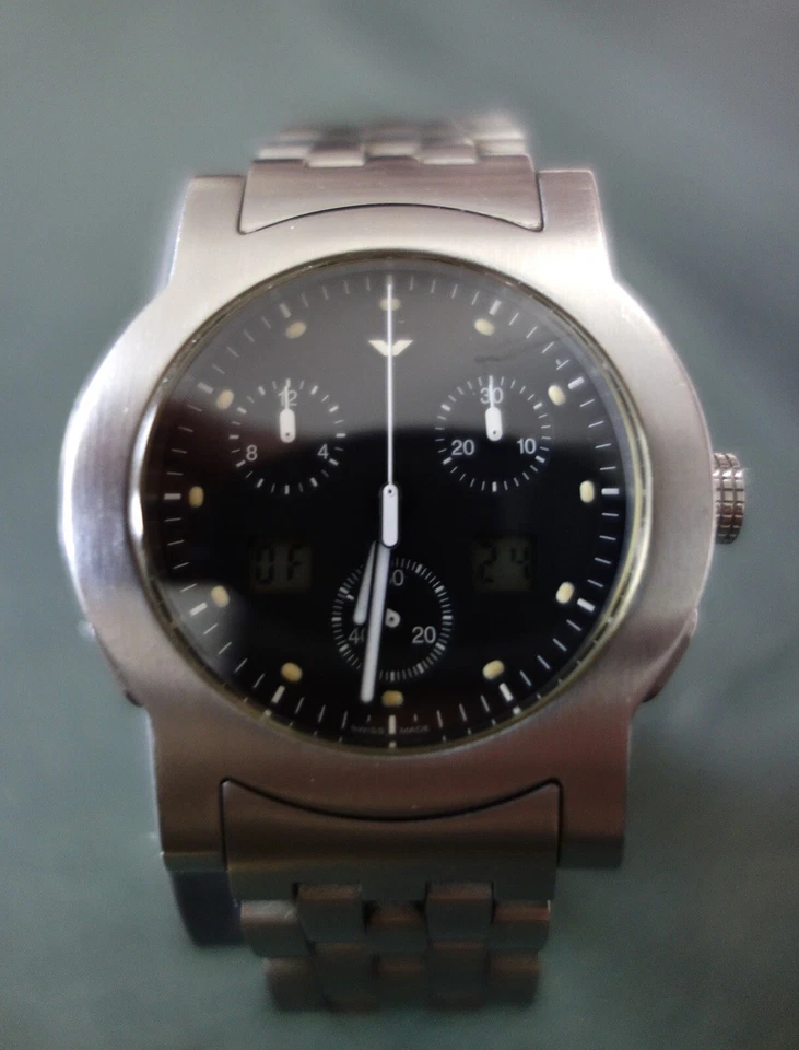 Ventura V-Tronic Hans Wettstein Quartz Ana/Digi Chrono Watch Uhr Orologio - Image 2 of 4