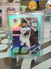 2021 Topps Chrome NPB #115 Po-Jung Wang Aqua Refractor /199