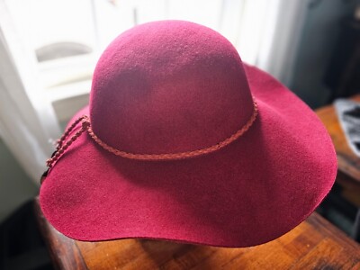 Scala Pronto Womens Wide Brim Hat Sunhat Red Maroon NEW WITH TAGS