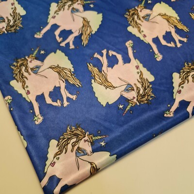 Blau Einhorn Satin Stoff Kleid Handwerk Drapierung Kostüm Quilten Material 58'' Meter