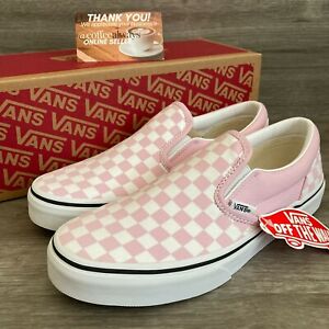 Vans Classic Slip-On Checkerboard Lilac Snow Pink White Size 7 Women's NWB  | eBay طاولات طلاب