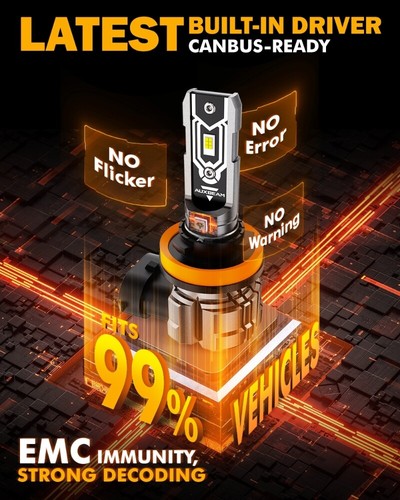 Kit de bombillas de faros LED AUXBEAM H11 haz bajo súper brillante 6500K CANBUS blanco 1:1 - Imagen 8 de 12