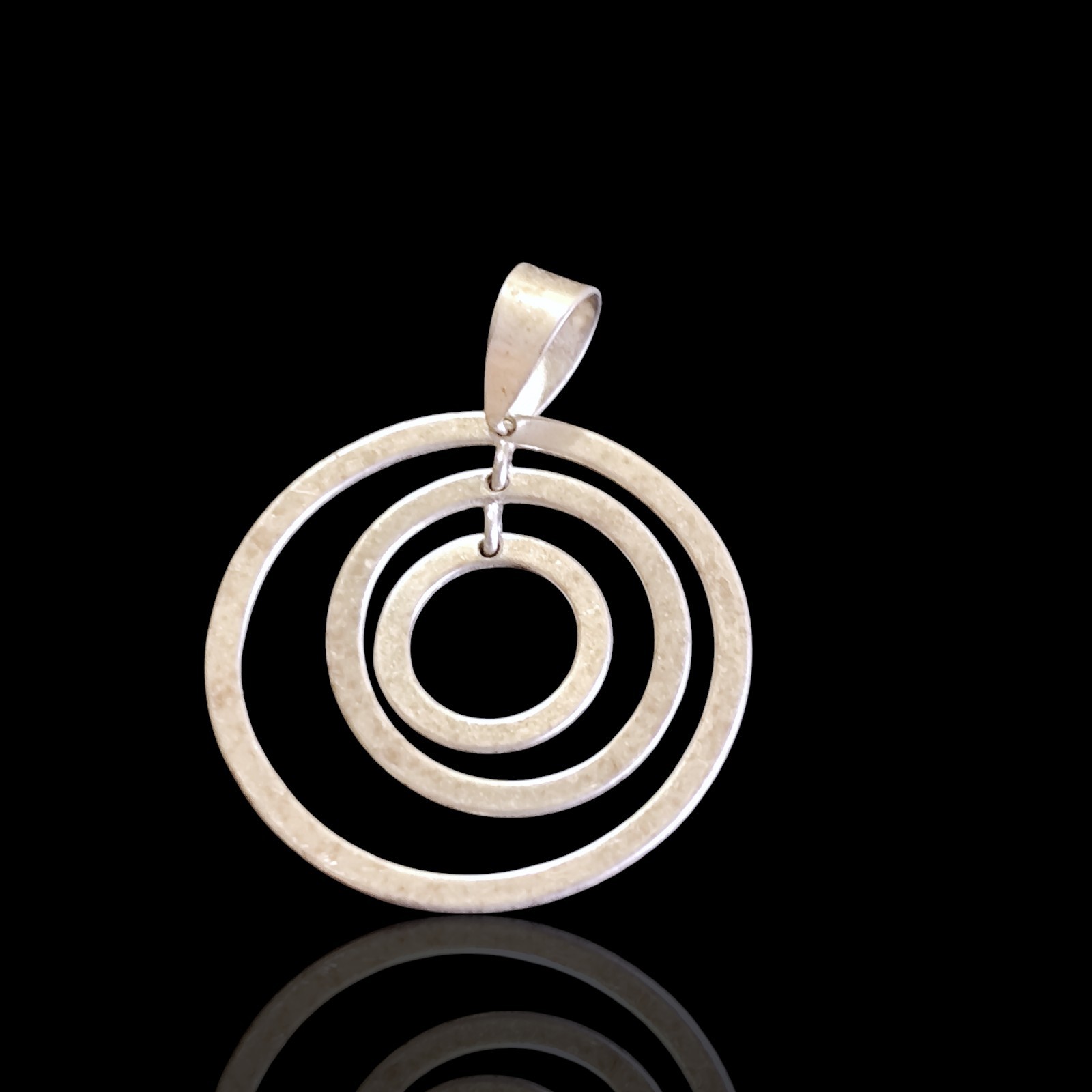 Sterling Silver Multi Circle Hoop Loop 925 Pendant - image 3