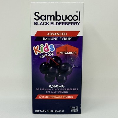 Sambucol Black Elderberry Immune Syrup Advanced Kids Age 2+ 7.8Oz Exp 10/26 New