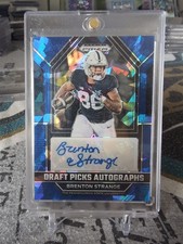 2023 Prizm Draft Picks Brenton Strange Blue Cracked Ice Auto /75