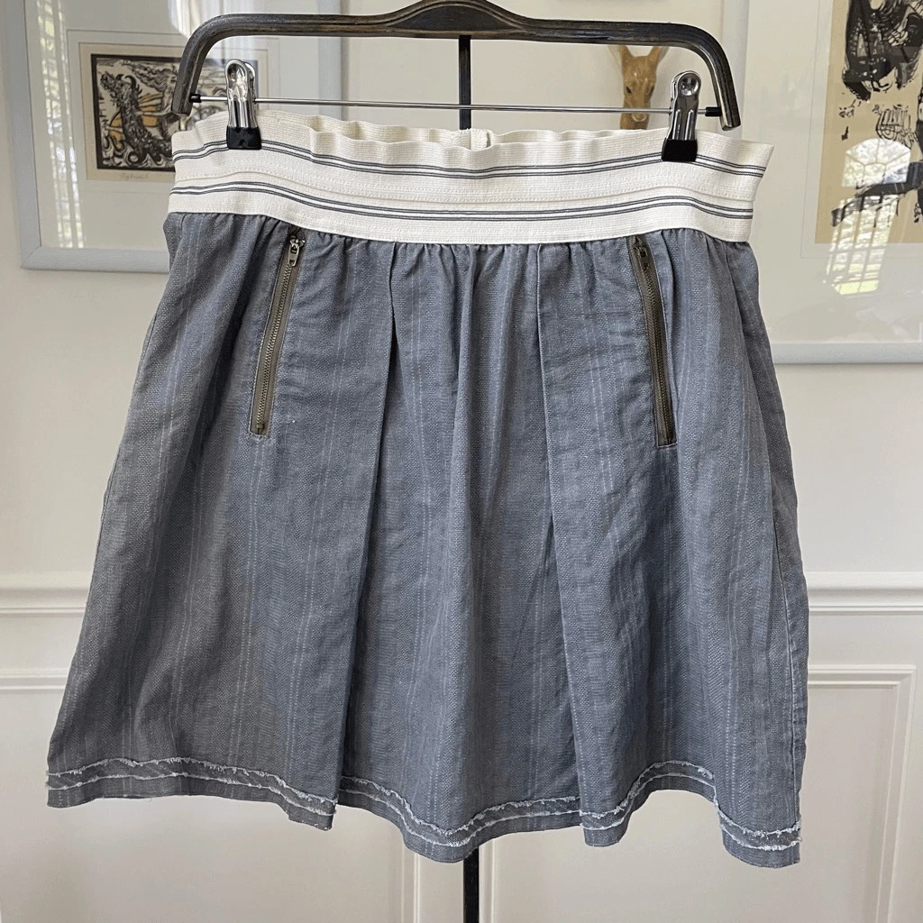 Anthropologie Tiny Grey Cotton Skater Skirt Pull On M