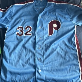 Phillies Baby Blue Steve Carlton Autographed Jersey HOF 94
