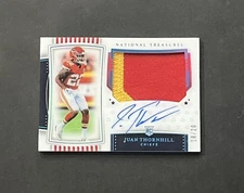 2019 National Treasures #209 Juan Thornhill Stars & Stripes Patch Auto /20 RC