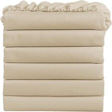 Queen Fitted Sheets, Bulk Pack of 6, Deep Pocket, Soft Microfiber Bottom