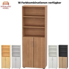 Fl&uuml;gelt&uuml;renschrank Cabino 3OH mit 3OH Regalaufsatz - 80x42x216 cm - abschlie&szlig;bar