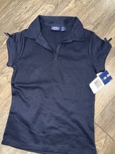 IZOD Girls Navy Uniform Polo Shirt Cotton Blend S/8 Short Sleeve