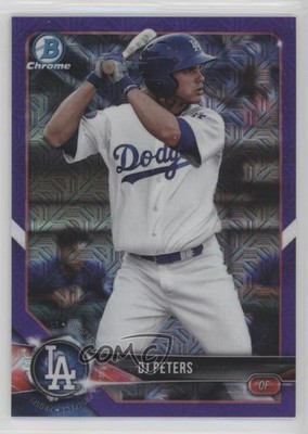 2018 Bowman Chrome Prospects Mega Box Purple Mojo Refractor 74/250 DJ Peters 1i9