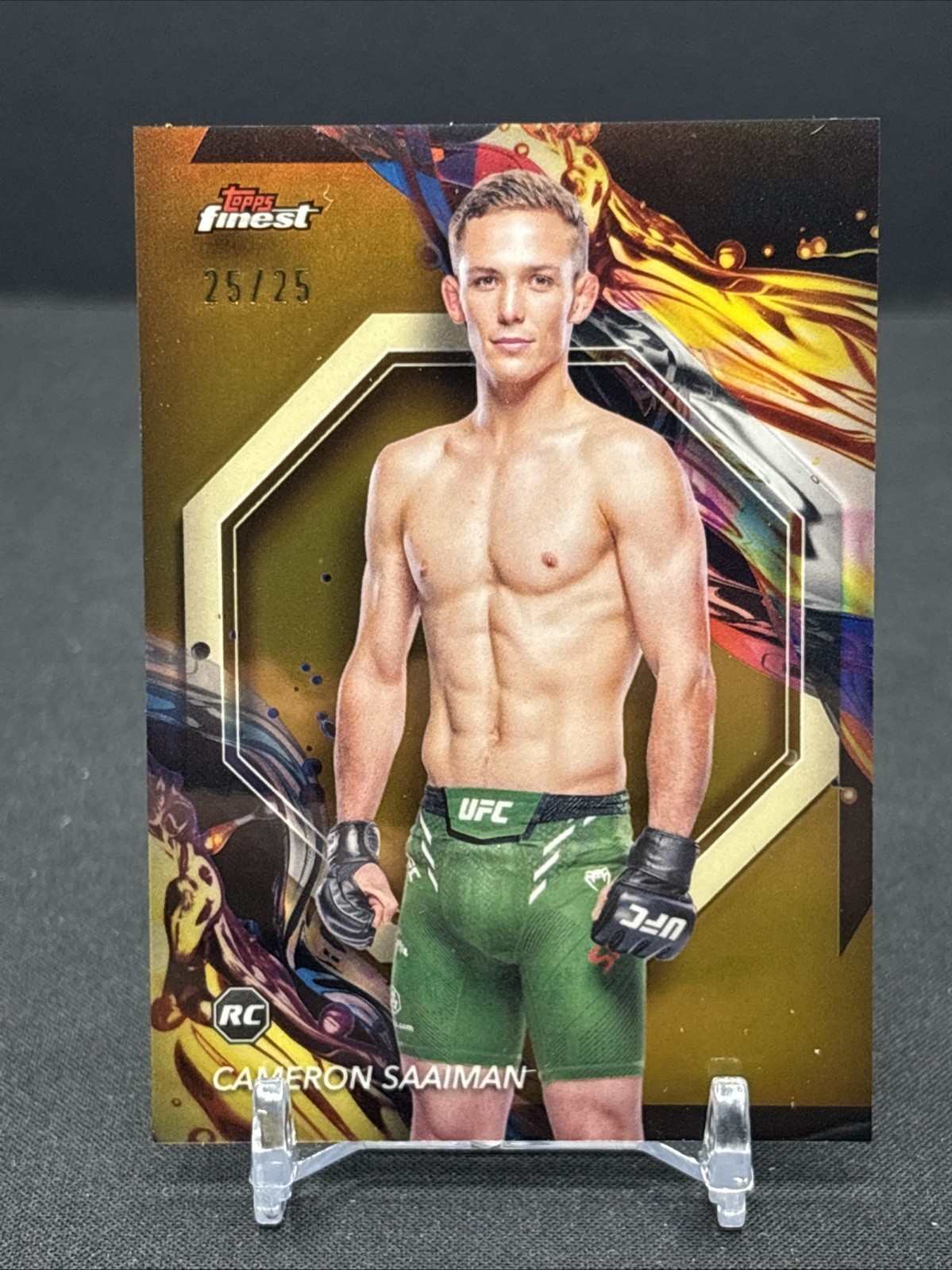 2024 Topps Finest UFC - Uncommon Cameron Saaiman #190 Gold Refractor /25 (RC)