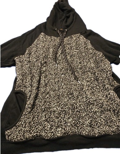Studio by Energy Zone Hoodie Mens 3 Black Cable Knit Pullover