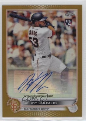 2022 Topps Chrome Update Auto Gold Refractor 4/50 Heliot Ramos #AC-HR Auto v9t