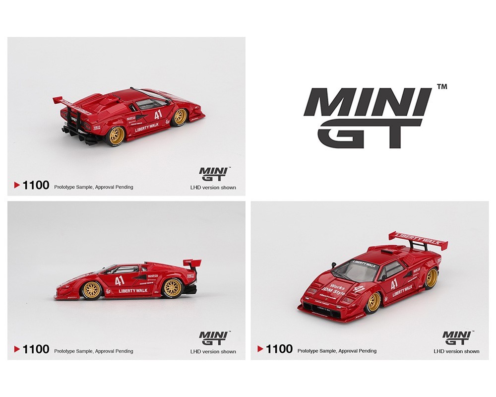 Mini GT 1:64 Lamborghini Countach LB-WORKS Red Diecast Model Car