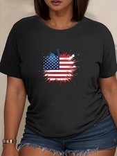 Summer Ladies Stripe Print Tee Women's Short Sleeve T-Shirt Casual Summer Tops❀