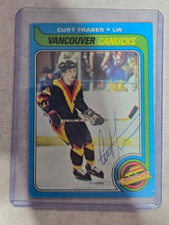 1979 O-Pee-Chee Vancouver Canucks Curt Fraser Signed Card