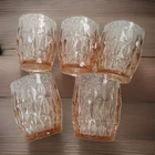 Jeannette Glass Windsor Pink Juice Water Tumblers Set Of 5 ~8oz
