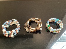 Set Of 3 Natural Stone Beaded Bracelets