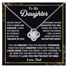 To My Daughter Love Knot Necklace From Dad With Heartfelt Message Elegant 1