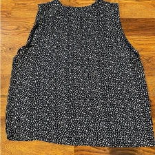 Loft Women's Casual Summer Blouse Navy Blue and White Size XL Chic Workwear