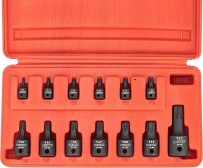 Neiko 10281b Impact Torx Bit Socket Set, 1/4, 3/8, and 1/2 Drive, 6 Point Star S