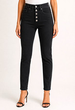 Veronica Beard Women  s Skinny High Rise Black Stretch Denim Jeans 24/00
