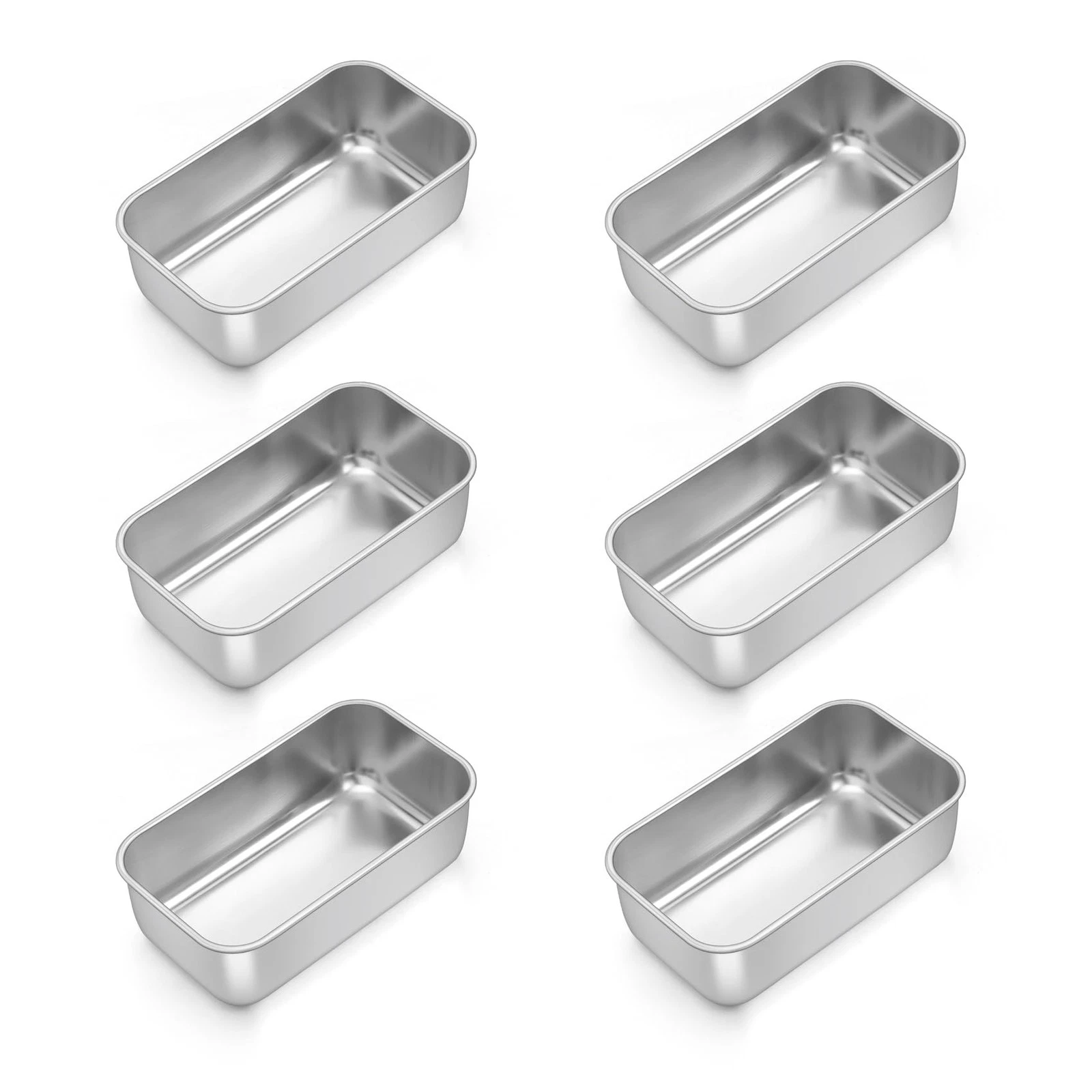 Mini Loaf Pan, 6 PCS Stainless Steel Loaf Pans for Baking Bread, 6.3 x 3.5 In...
