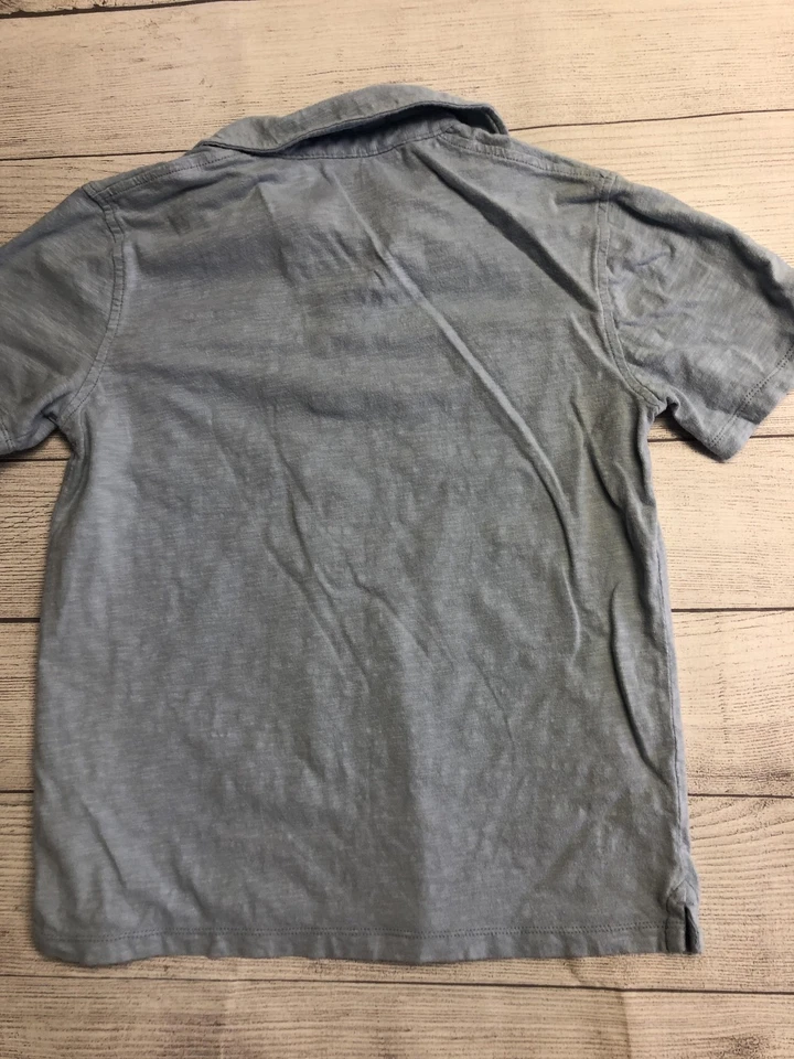 GapKids Polo Shirt Youth XL (12) Blue Gray Short Sleeve Two Chest Pockets Boys - Image 4 of 4