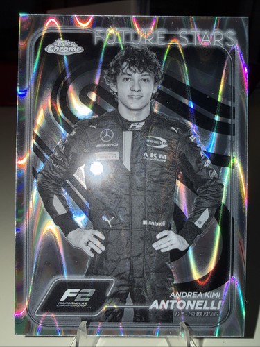 ANDREA KIMI ANTONELLI 1ST 2024 Topps Chrome F1 F2 #22 Black & White Raywave