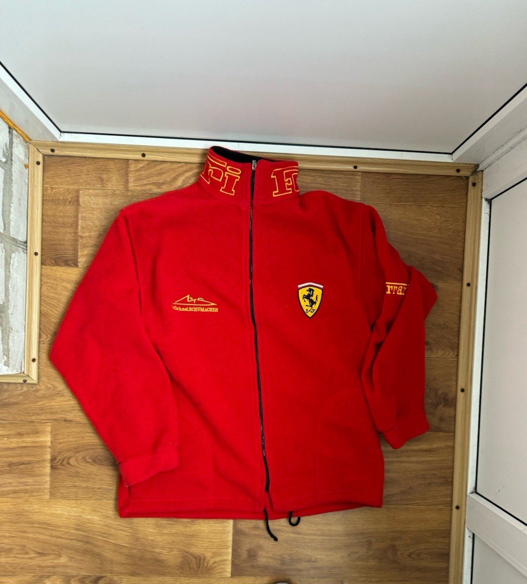 Vintage Ferrari Racing Fleece Jacket Half Zip Size L | eBay